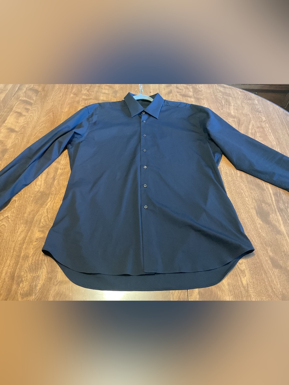 Prada Men's Dark Blue Dress Shirt - Picture 2 of 11